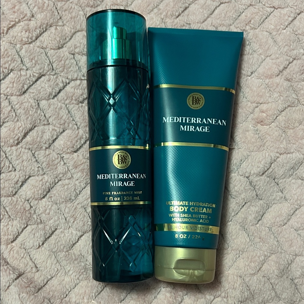 Mediterranean Mirage fragrance mist and body cream